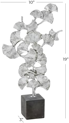 Deco 79 Polystone Floral Statue with Black Base