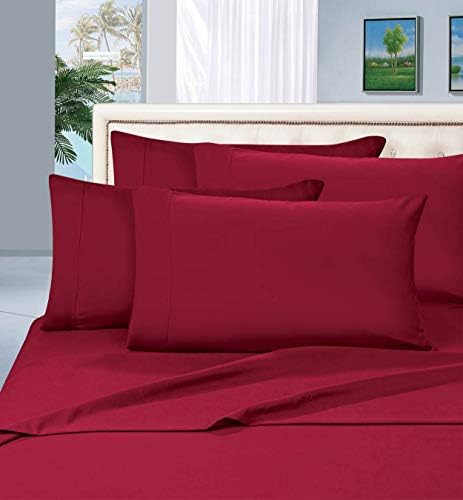 Elegant Comfort Ultra Soft 4-Piece Bed Sheet Set Queen Wine Red