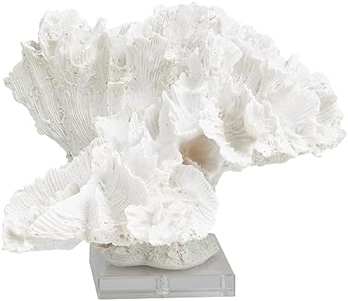 Deco 79 White Coral Sculpture with Clear Acrylic Base