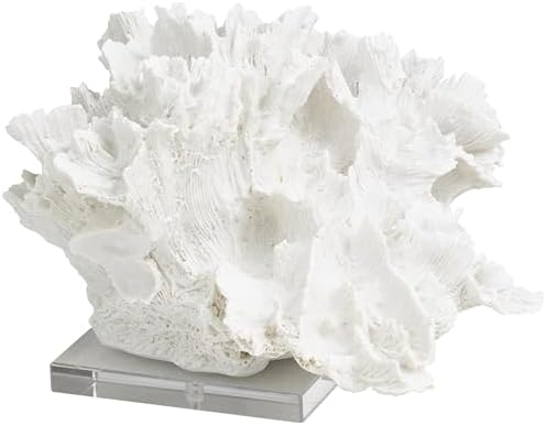 Deco 79 White Coral Sculpture with Clear Acrylic Base