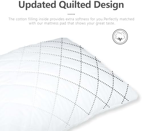 2 Pack King Size Zippered Pillow Protectors Waterproof Breathable