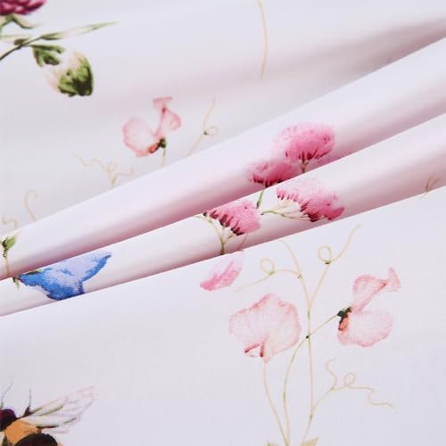 RYNGHIPY Egyptian Cotton King Pillowcases with Floral Bees Print 1
