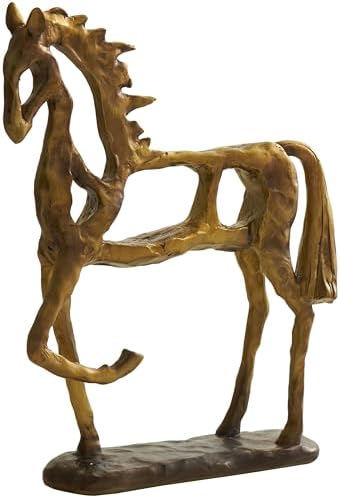 Deco 79 Gold Polystone Horse Decor Sculpture