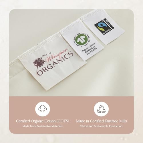 Whisper Organics Organic Cotton Pillow Protector - 2 Pack Queen Size
