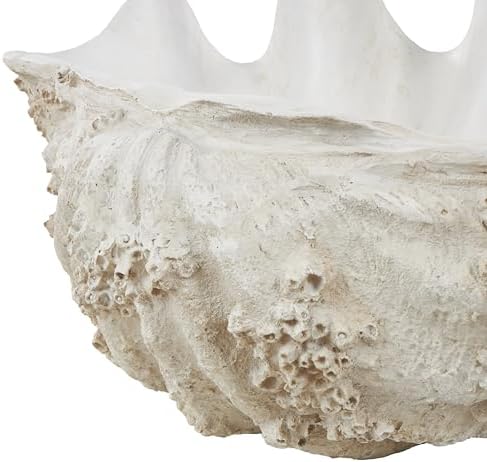 Deco 79 White Polystone Shell Sculpture 34x23x16 1