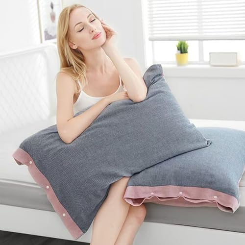 LEISUREWEEK Premium Cotton Pillowcase Set of 2 - Navy Pink