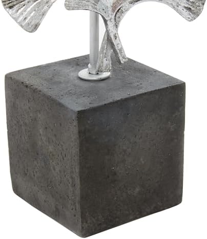 Deco 79 Polystone Floral Statue with Black Base