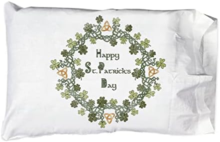 St Patricks Day Wreath Pillowcase - USA Made