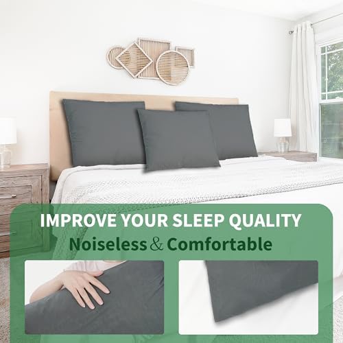 Safe and Sound Waterproof Pillow Protector 20x30 Inch 2 Pack Grey 1