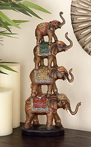 Deco 79 Polystone Elephant Statue Home Decor Accent