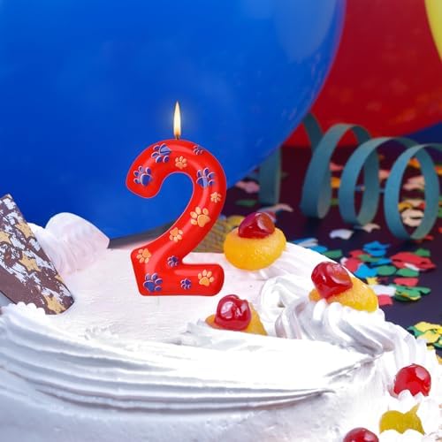 Conelist Number 2 Dog Paw Birthday Candles
