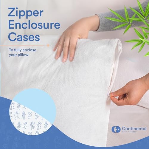 Continental Bedding Bamboo Viscose Pillow Protectors 16x16 Zippered Pack of 1