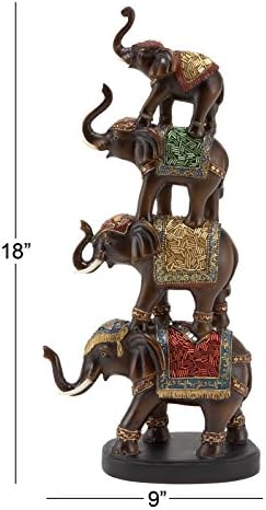 Deco 79 Polystone Elephant Statue Home Decor Accent
