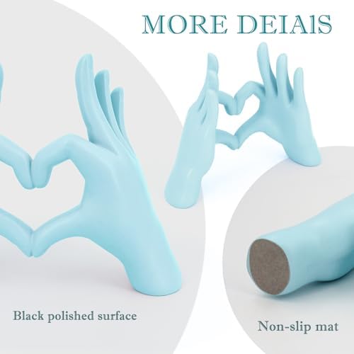 Accessoryway Blue Heart Hands Sculpture Decor
