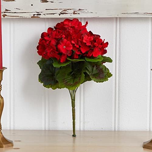 Nearly Natural Geranium Artificial Bush Set of 4