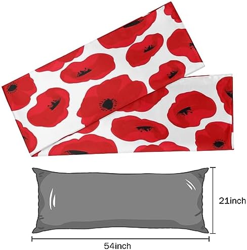 Aglebo Poppy Petal Satin Body Pillowcase 21x54