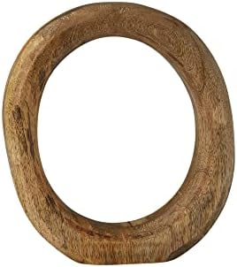 Creative Co-Op Modern Decorative Carved Wood Standing Circle