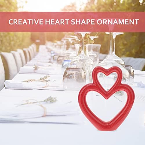 LUOZZY Red Heart Ceramic Sculpture Wedding Centerpiece