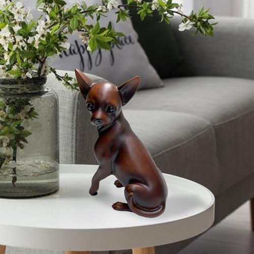 Woodgrain Chihuahua Dog Sculpture Wall Art Decor