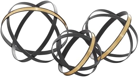 Deco 79 Black Gold Metal Sculpture Set of 3