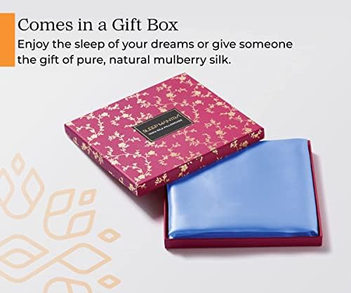 Sleep Mantra Mulberry Silk Pillowcase Queen Size Blue