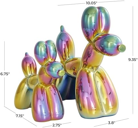 Deco 79 Ceramic Dog Balloon Sculpture Set of 2
