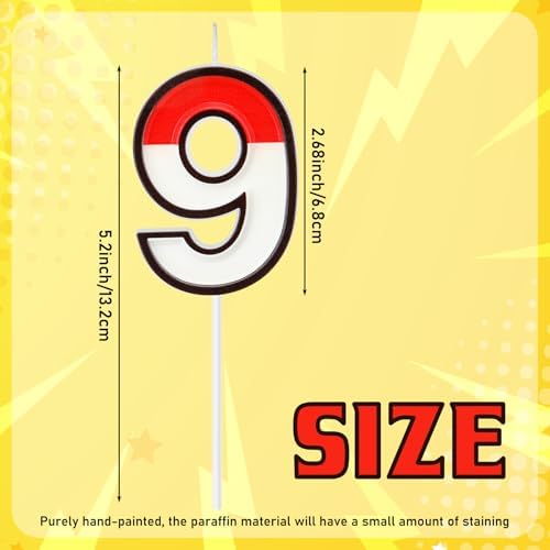 Cartoon Birthday Cake Candle Number 9 for Animated Decor