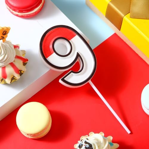 Cartoon Birthday Cake Candle Number 9 for Animated Decor
