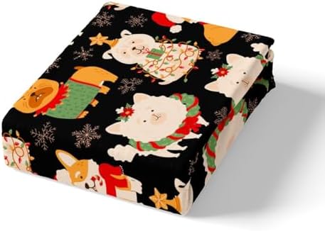 Castle Fairy Merry Christmas Puppy Dog Bed Sheet Set