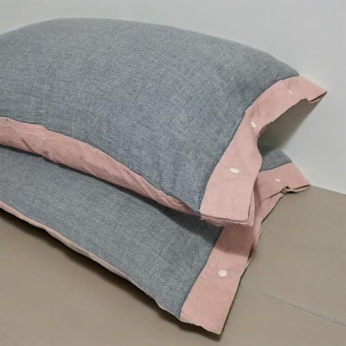 LEISUREWEEK Premium Cotton Pillowcase Set of 2 - Navy Pink