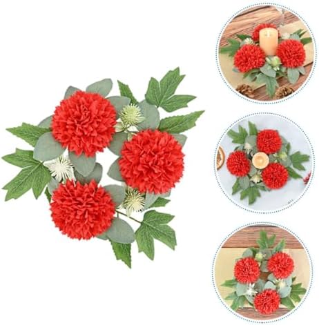 MAGICLULU Artificial Flower Candle Ring Wreath 1