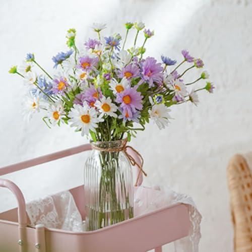 Artificial Daisy Flowers 8 Bundles Purple