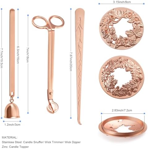 DORAFO 5 in 1 Candle Accessory Set Rose Gold