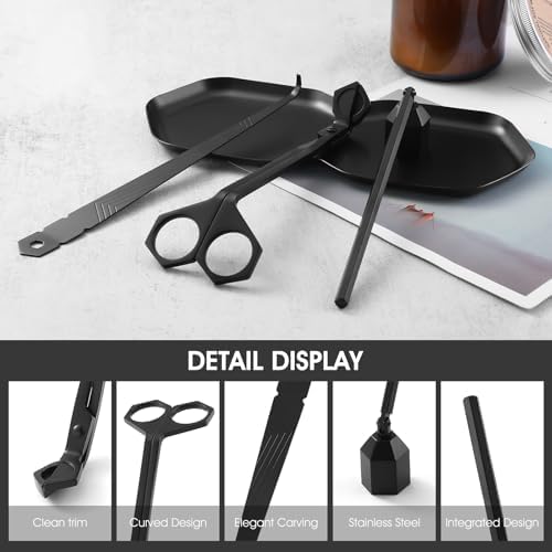 3-in-1 Candle Accessory Set with Wick Trimmer Snuffer and Spoon