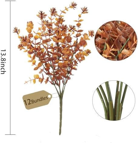 12Pcs Artificial Faux Flowers for Home Outdoor Decoration