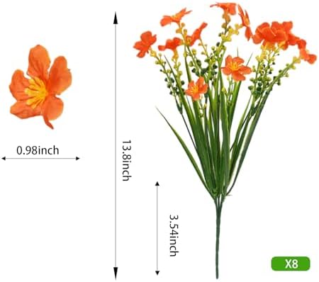 16 Pcs Artificial Fall Flowers for Outdoor Decor