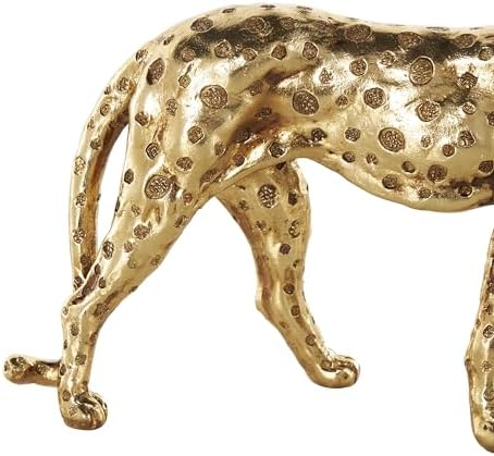 Deco 79 Resin Leopard Gold Statue 10x3x7