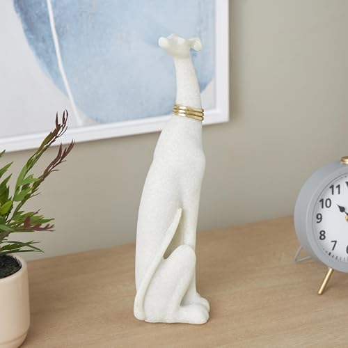 Deco 79 Polystone Dog Sculpture with Gold Collar