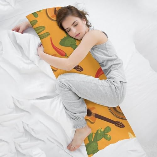 Traditional Mexican Symbols Body Pillow Cover with Zipper 20x54