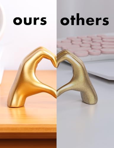 Heart Hands Sculpture Gold Decor Living Room Bedroom Accent