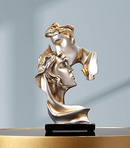 JXCBXJ Couples Kiss Resin Sculpture