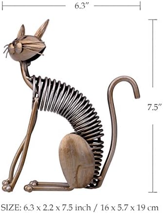 Tooarts Iron Cat Sculpture Home Decor Art