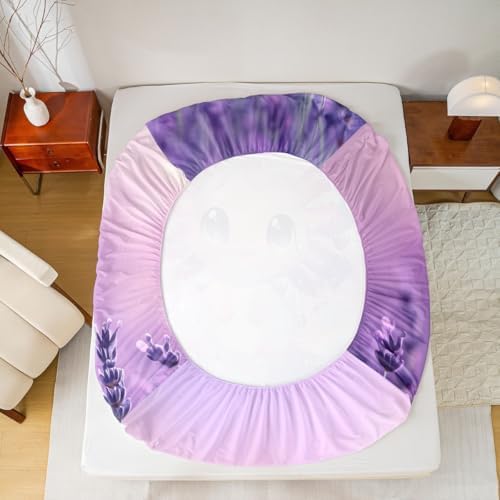 Castle Fairy Purple Lavender Axolotl Bed Sheet Set