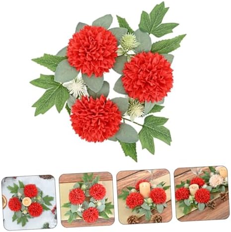 MAGICLULU Artificial Flower Candle Ring Wreath 1