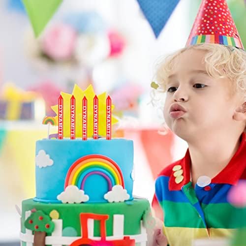 12 Piece Dynamite Themed Birthday Candles Set