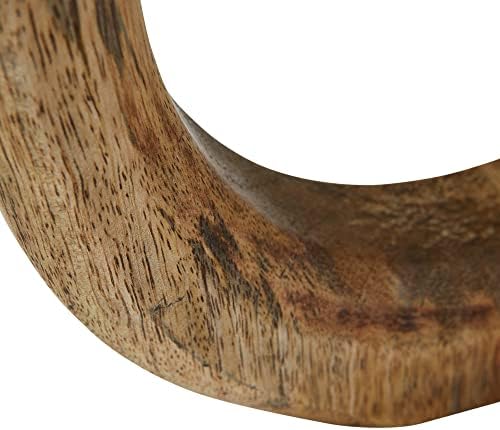 Creative Co-Op Modern Decorative Carved Wood Standing Circle