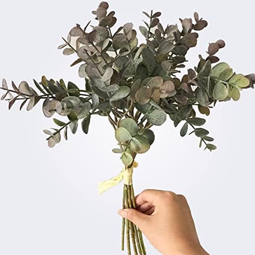 6 Pcs Plastic Eucalyptus Stems for Home Decor