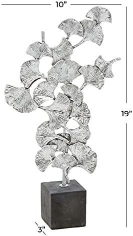 Deco 79 Polystone Floral Statue with Black Base