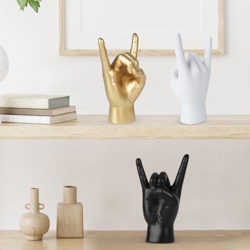Rock and Roll Finger Sculpture White Decor
