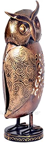 AONA 14 Inch Metal Owl Decor Showpiece